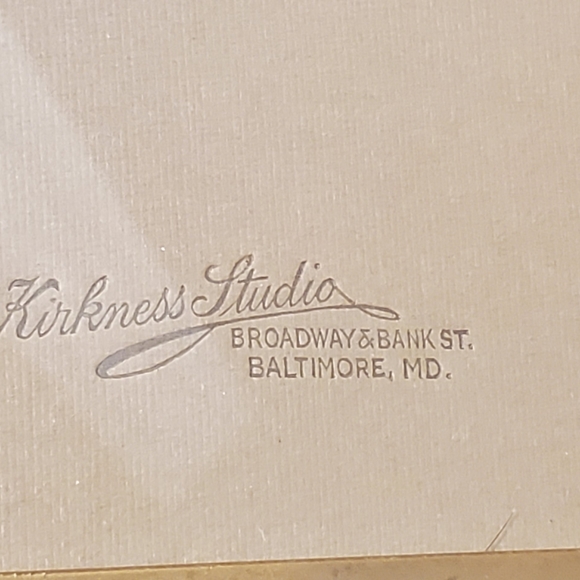 Antique 1920 Sisters Portrait Photograph Framed Kirkness Studio Baltimore MD 18" - Picture 3 of 11